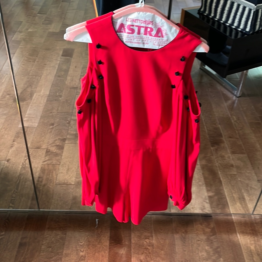 Alexis red bell sleeve romper